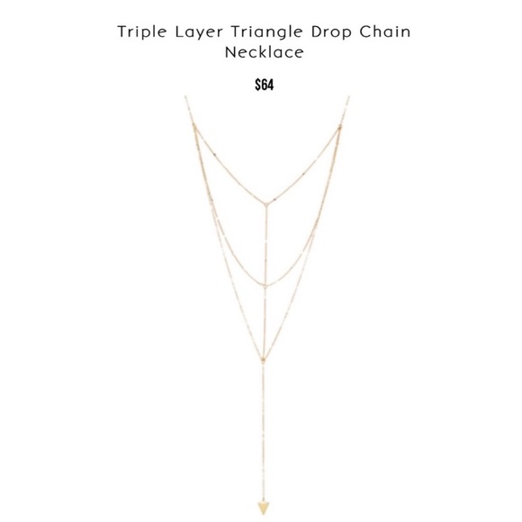 Sterling Forever triple layer triangle necklace - Picture 1 of 3